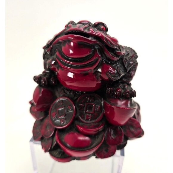 Feng Shui Money Frog Toad Figurine With Coins For Prosperity Wealth Decor je228 - Picture 2 of 10